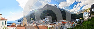 Panoramic view of Amalfi coast, Italy