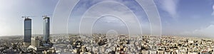 Panoramic view Amman city - Jordan Gate towers beautiful sky winter