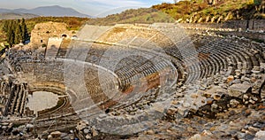 Panoramic view of the ancient city from the top of the Ephesus Theater. The ancient city is listed as a UNESCO World Heritage Site photo