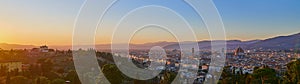 Panoramic view of ancient Florence from Michaelangelo Hill on the sunset photo
