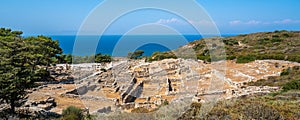 Panoramic view of Ancient Kamiros in Crete