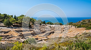 Panoramic view of Ancient Kamiros in Crete