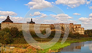 Panoramic view of ancient Medzhybizh castle. Fortress built as a bulwark against Ottoman expansion in the 1540s. Medzhybizh