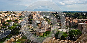 Panoramic view of Ancient Rome ruins