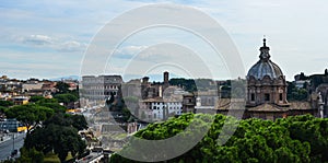 Panoramic view of Ancient Rome ruins