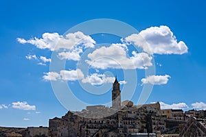 Panoramic view of the ancient town of Matera Sassi di Matera,
