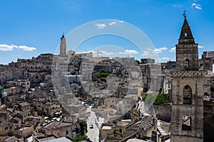 Panoramic view of the ancient town of Matera Sassi di Matera