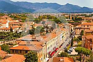 Panoramic view of the ancient village of San Miniato in the province of Pisa, Italy, seen from Cerreto Guidi, Florence. Landscape