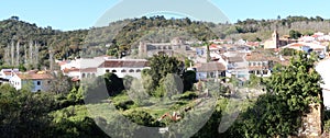 Panoramic view of the Andalusian magical town of CastaÃÂ±o del Robledo, Huelva, Spain photo