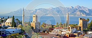 Panoramic view of Antalya Old Town, Turkey photo