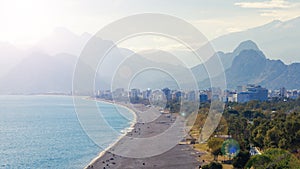 Panoramic view of Antalya and mediterranean coast