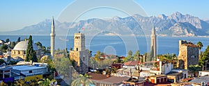 Panoramic view of Antalya Old Town, Turkey