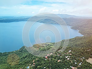 Panoramic view on Apoyo lagoon photo