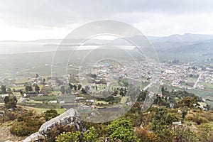 Panoramic view of Aquitania, Boyaca, Colombia, and the fields that surround it photo