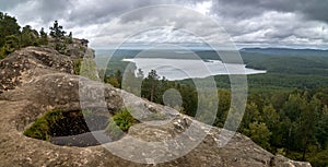 Panoramic view from Arakul Shikhan, Russia, Ural