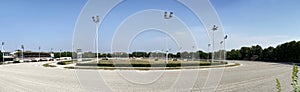 Panoramic view of Arcoveggio Horse Racecourse of Bologna. Italy photo