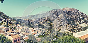 Panoramic view of a Argiroupoli village in Crete