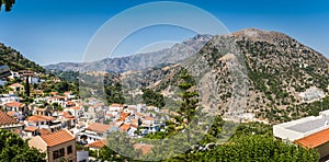 Panoramic view of a Argiroupoli village in Crete