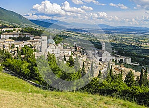 Panoramic view of Assisi, medieval town in Italy
