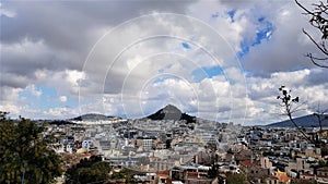 Panoramic view for Athens city in Greece