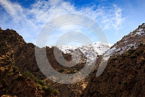Panoramic View of Atlas mountains in Morocco