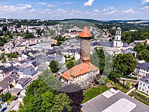 Panoramic view of Auerbach in Saxony