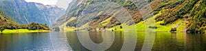 Panoramic view of the Aurlandsfjord in Norway