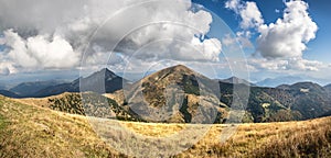 Panoramic view from autumn slovak Little Fatra hills National Pa