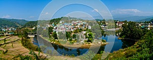 Panoramic view of Baijnath Temple, nestled in the picturesque Baijnath village of Bageshwar photo