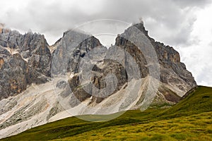 Panoramic view from Baita Segantini, Rolle Pass, Trento, Italy