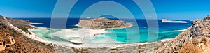 Panoramic view of Balos beach on Crete, Greece