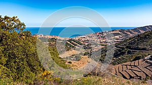 Panoramic view of Banyuls, France