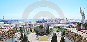 Panoramic view of Barcelona from the Miramar gardens