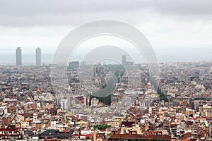 A panoramic view of Barcelona from Park Guell