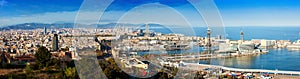 Panoramic view of Barcelona with Port