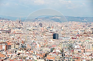 Panoramic view of Barcelona roofs