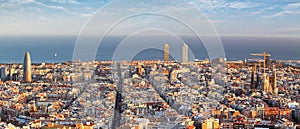 Panoramic view of Barcelona, Spain photo