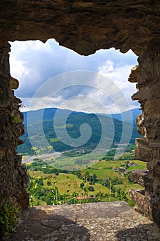 Panoramic view of Bardi. Emilia-Romagna. Italy. photo