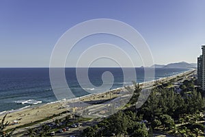 Panoramic view of Barra da Tijuca beachfront boulevard in Rio de Janeiro Brazil photo