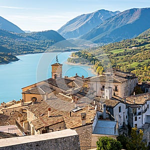 Panoramic view in Barrea, province of L`Aquila in the Abruzzo region of Italy. photo