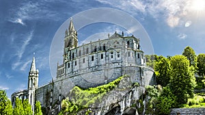 Panoramic View of Basilica Notre Dame in Lourdes