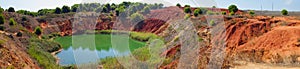 Panoramic view of Bauxite lake in Italy