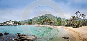 Panoramic view of Beach at Cabo San Juan - Tayrona Natural National Park, Colombia