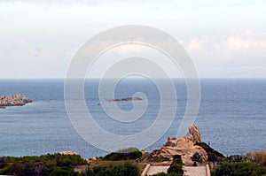 Panoramic view of the beach and the crystal sea of Sardinia