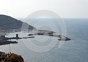 Panoramic view of the beach and the crystal sea of Sardinia