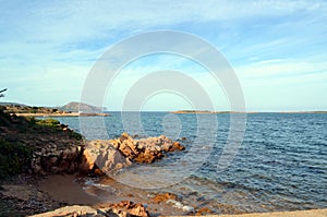 Panoramic view of the beach and crystal sea of Sardinia