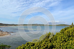 Panoramic view of the beach and crystal sea of Sardinia