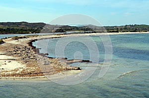 Panoramic view of the beach and crystal sea of Sardinia