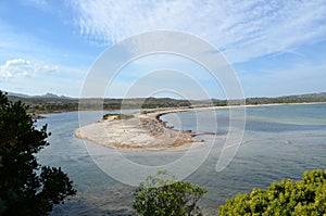 Panoramic view of the beach and crystal sea of Sardinia