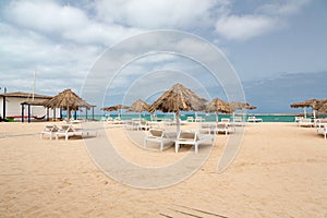 Panoramic view of beach of island Boa Vista, Cape Verde